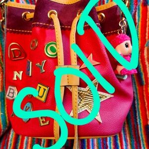 SOLD Rare Pristine Dooney & Bourke Charm Lindsay Lohan Y2k Number 6 # Bucket Bag